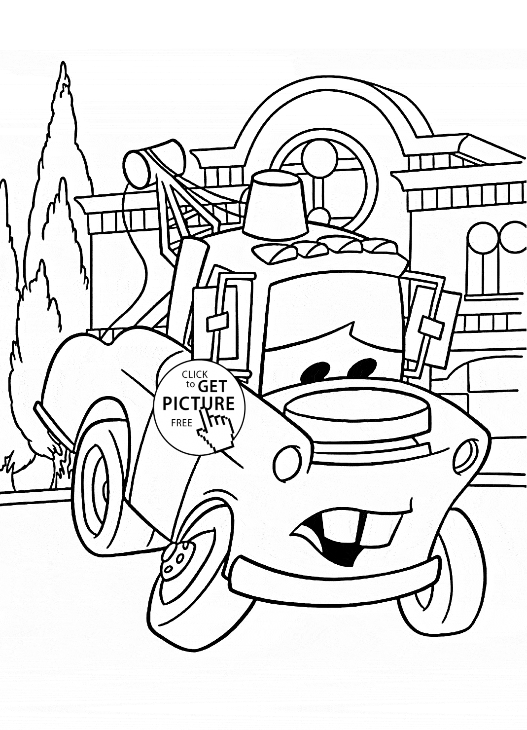 Tow Mater Feeling Sad Cars Coloring Page For Kids Disney Coloring Pages Printables Free