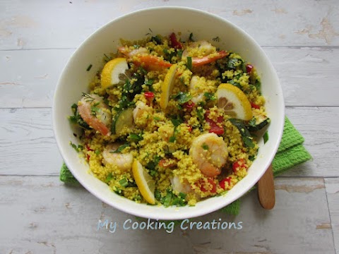 Салата от кускус със скариди и тиквички * Insalata di cous cous con zucchine e gamberi