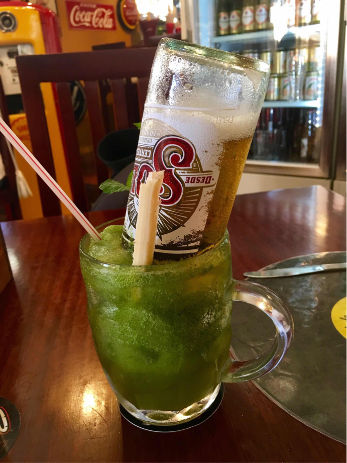 Cocktail of Mojito and beer in Havana Cuba