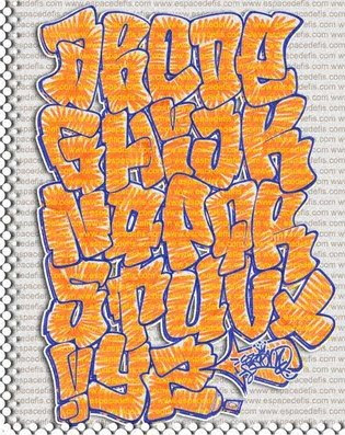 Orange Graffiti Alphabet Letters Graffiti Alphabet Letters AZ at 118 AM