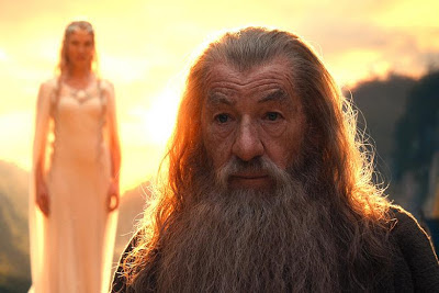 Cate Blanchett as Galadriel, Ian McKellen as Gandalf the Grey, Directed by Peter Jackson