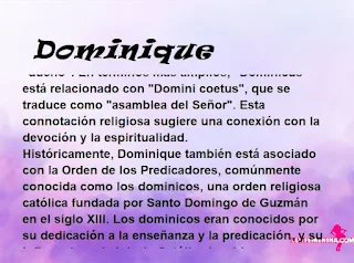 significado del nombre Dominique