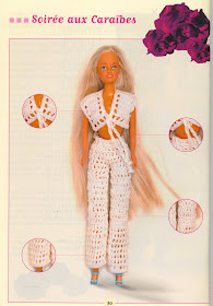 Gráfico de Calças compridas de crochê para Barbie - Créations Crochet Poupée Élegantes
