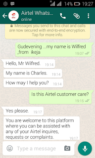 Airtel customer care now on whatsapp