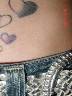 star and heart Tattoo hip bone