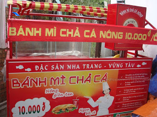 Xe bánh mì chả cá thiết kế theo yêu cầu của khách