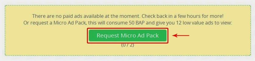 Paidverts request micro ad pack