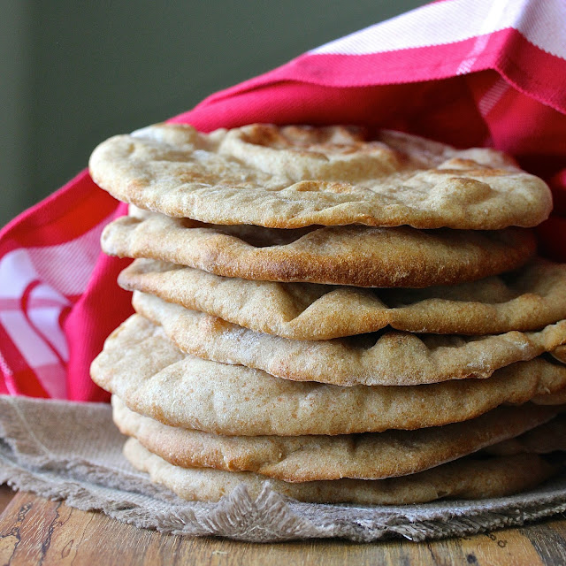 This spelt pita bread, made with a mixture of whole grain spelt and all purpose spelt, is so much fun to bake.