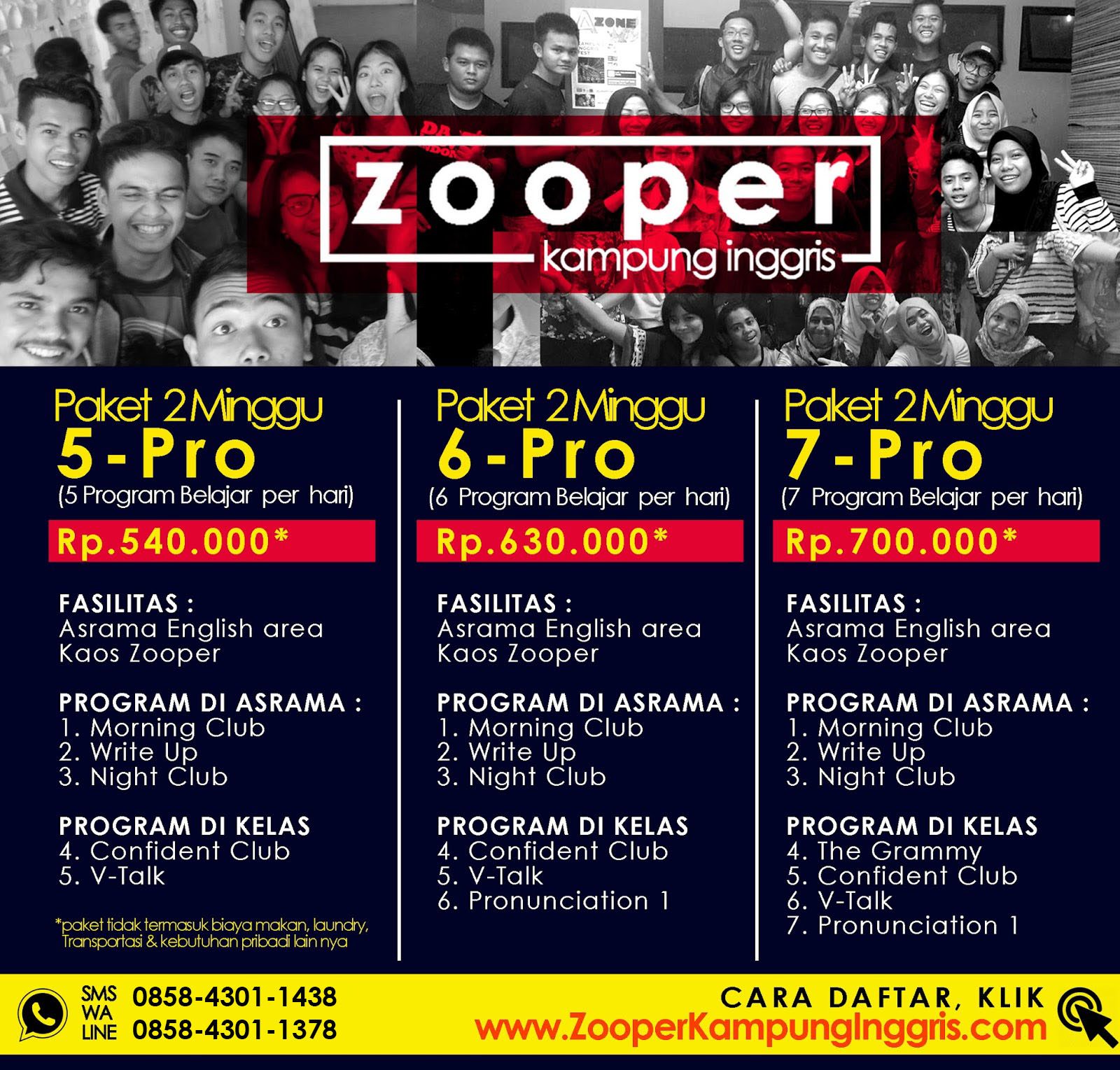 Paket 2 Minggu Kampung Inggris Pare Kediri  ZOOPER Mr.BOB 