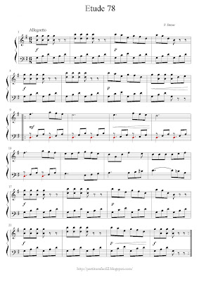 Free easy piano sheet music of Ferdinand Beyer: Etude 78
