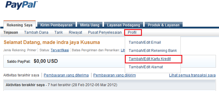 verifikasi paypal tanpa kartu kredit