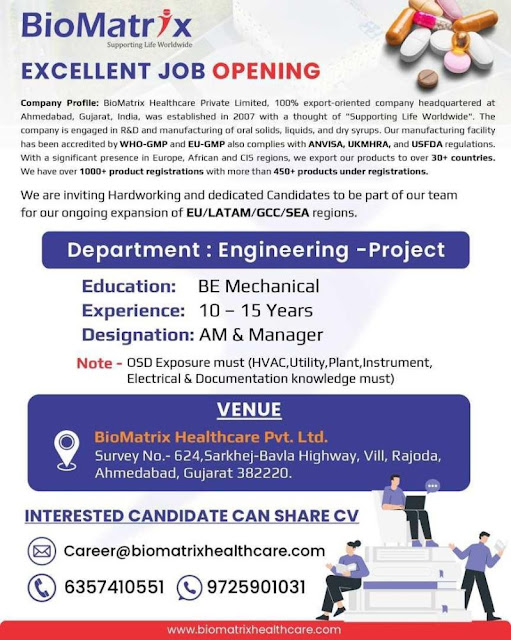 BioMatrix Hiring For Engineering Department
