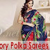 . Lvory polka and printed draper sareees 