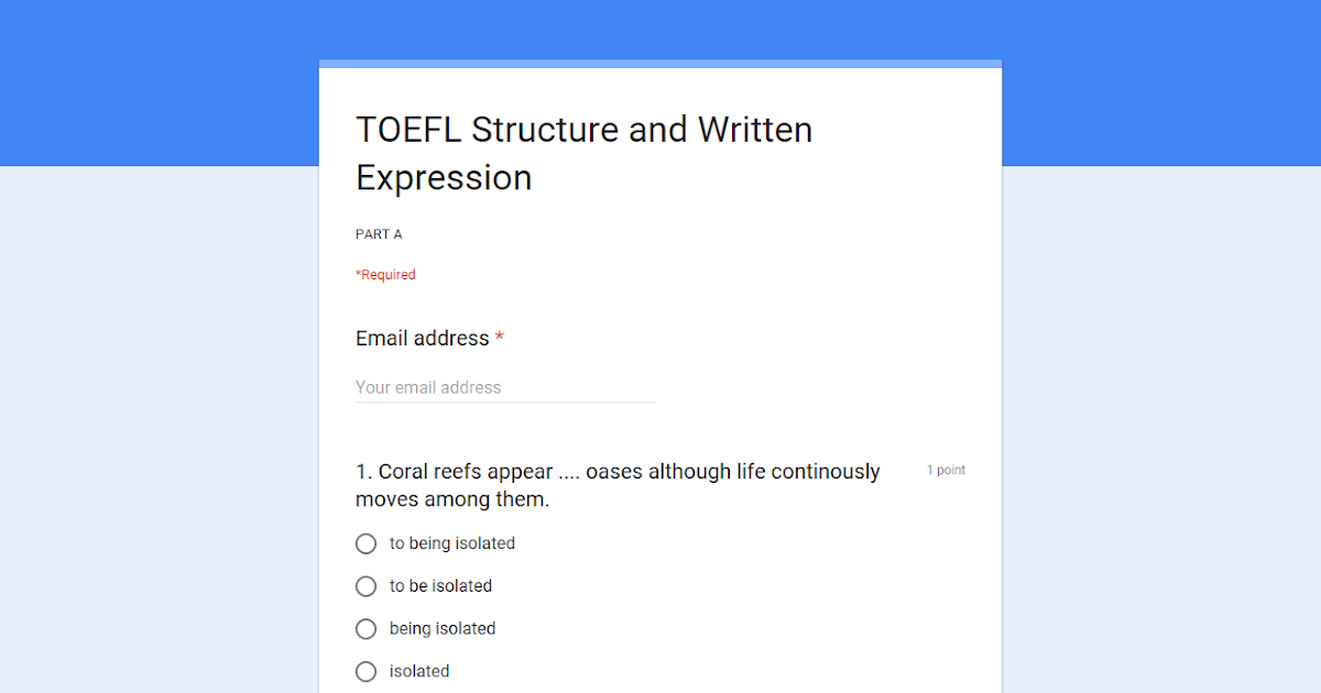 Contoh Soal TOEFL Structure and Written Expression dan ...