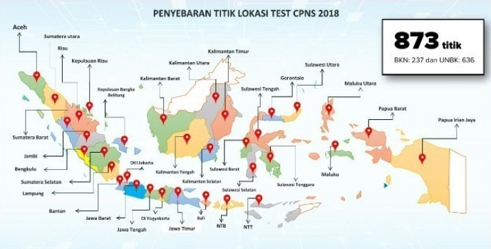 Lokasi Tes Skd Cpns 2018 Cat Bkn Dan Unbk Info Pendidikan