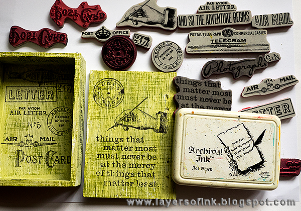 Layers of ink - Hidden Book Box Tutorial by Anna-Karin with Tim Holtz idea-ology vignette box.