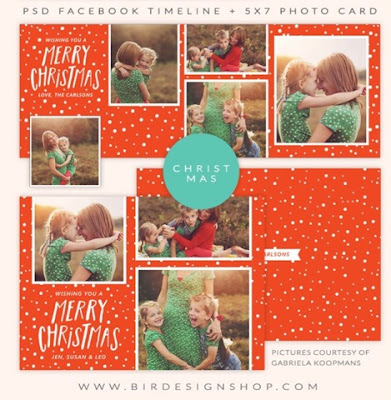 free Christmas photo card template