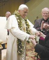 Pope Benedict with Lei