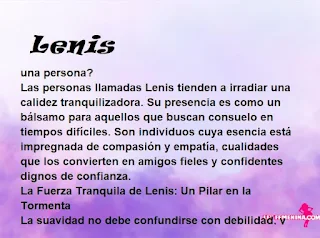 ▷ Significado del nombre Lenis