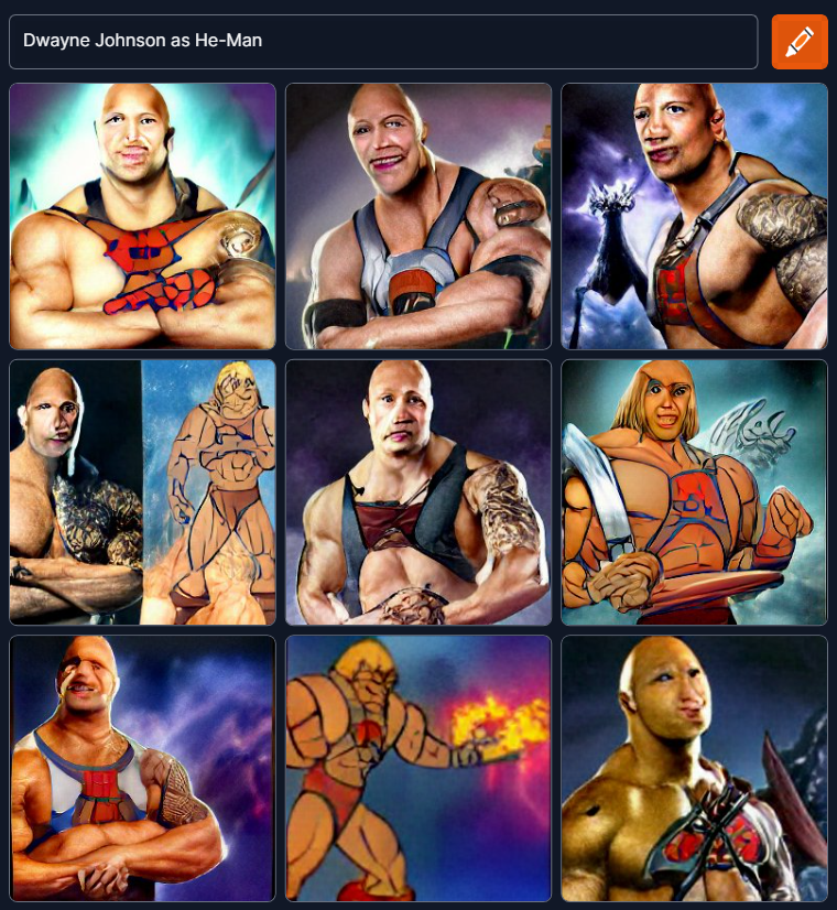 Dwayne Johnson como He-Man via ai