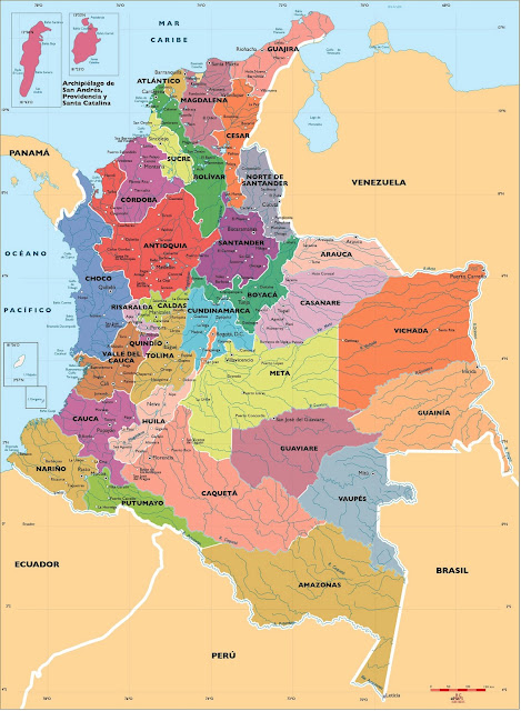 el mapa politico de colombia
