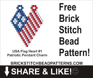 Free patriotic brick stitch seed bead pattern printable pdf.