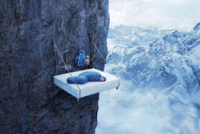 Sleeping Dangerously - Mountain Sleeping Seen On www.coolpicturegallery.us