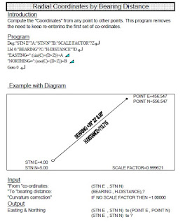 program kalkulator casio fx 5800 p radial coordinate by bearing distance