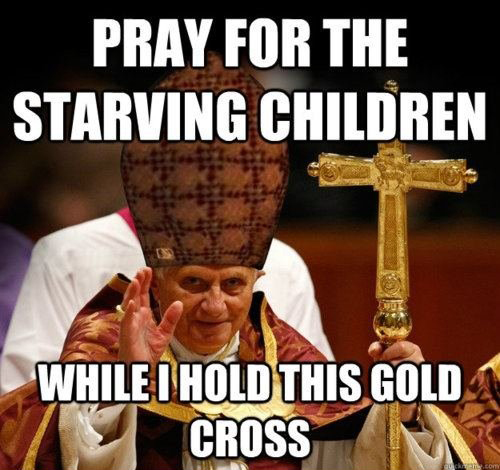 Funny Pope With Golden Throne