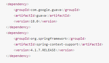 Add dependencies to your pom.xml for google guava cache and helper spring methods