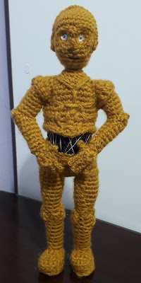 C3PO C3P-O Star Wars Amigurumi Crochê