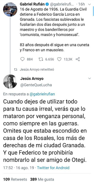 Gabriel Rufián, Lorca, vs Jesús Arroyo