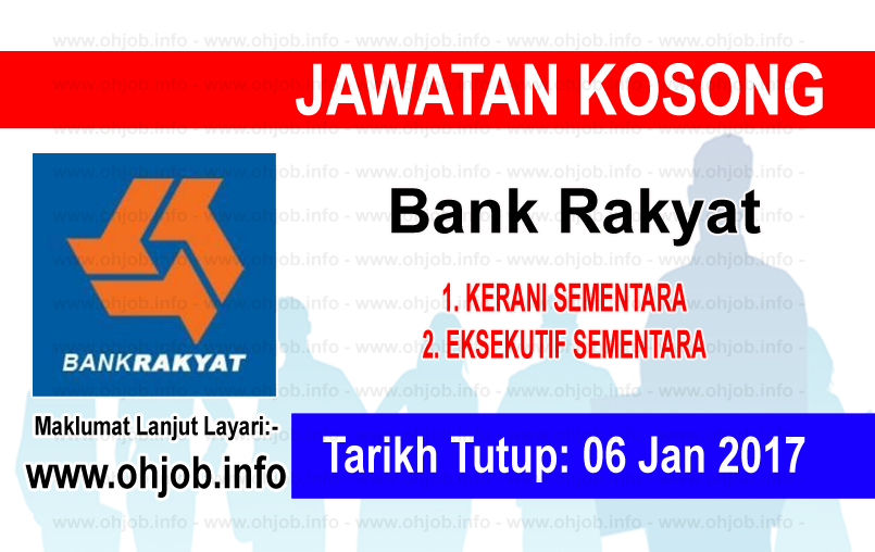 Job Vacancy at Bank Rakyat - JAWATAN KOSONG KERAJAAN 