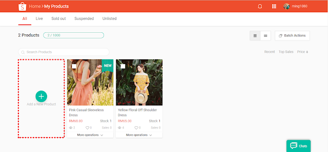 Shopee add new product via desktop