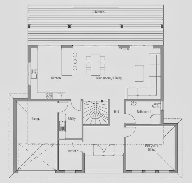 Planta de casa moderna