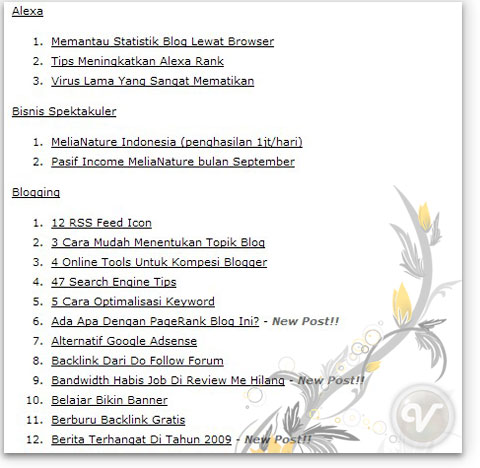 Blogger Sitemap