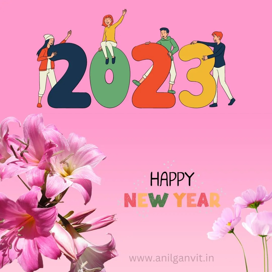 Happy new year 2023 wishes with flowers images