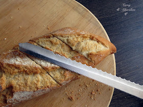 Cortando el pan con cuchillo de sierra