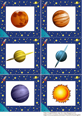 alien space flashcards for teaching english