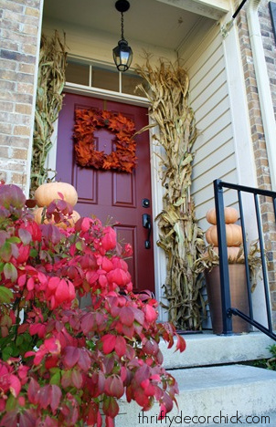 brick red front door