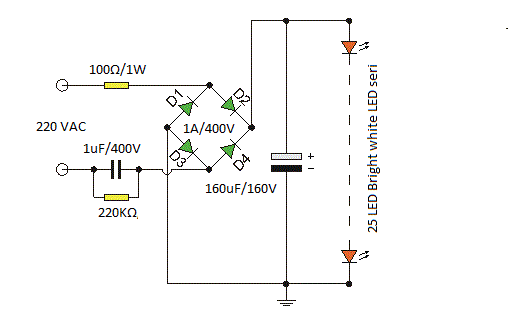  Rangkaian LED 220VAC Sebagai Lampu Penerangan Yan Permadi