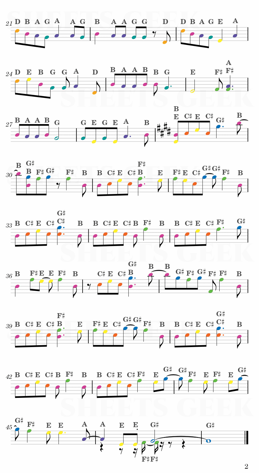Bluestone Alley - Congfei Wei (Piano Tiles 2) Easy Sheet Music Free for piano, keyboard, flute, violin, sax, cello page 2