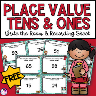 Write the room activities like this FREEBIE help keep students active and engaged when you teach tens and ones in first grade.