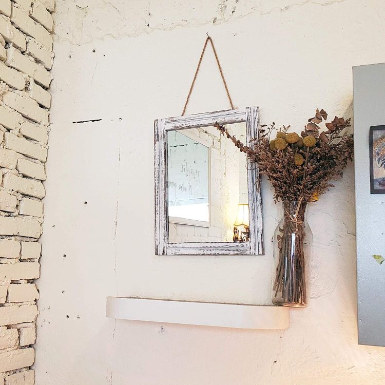 Rustic Wood Mirror with Frame