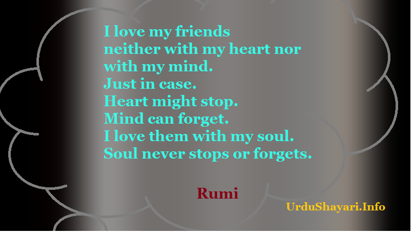 Great Rumi quotes on love friend and soul. deep quotation, beautiful image, English text