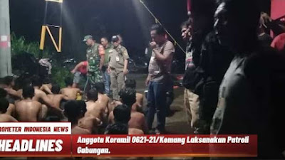 Anggota Koramil 0621-21/Kemang Laksanakan Patroli Gabungan.