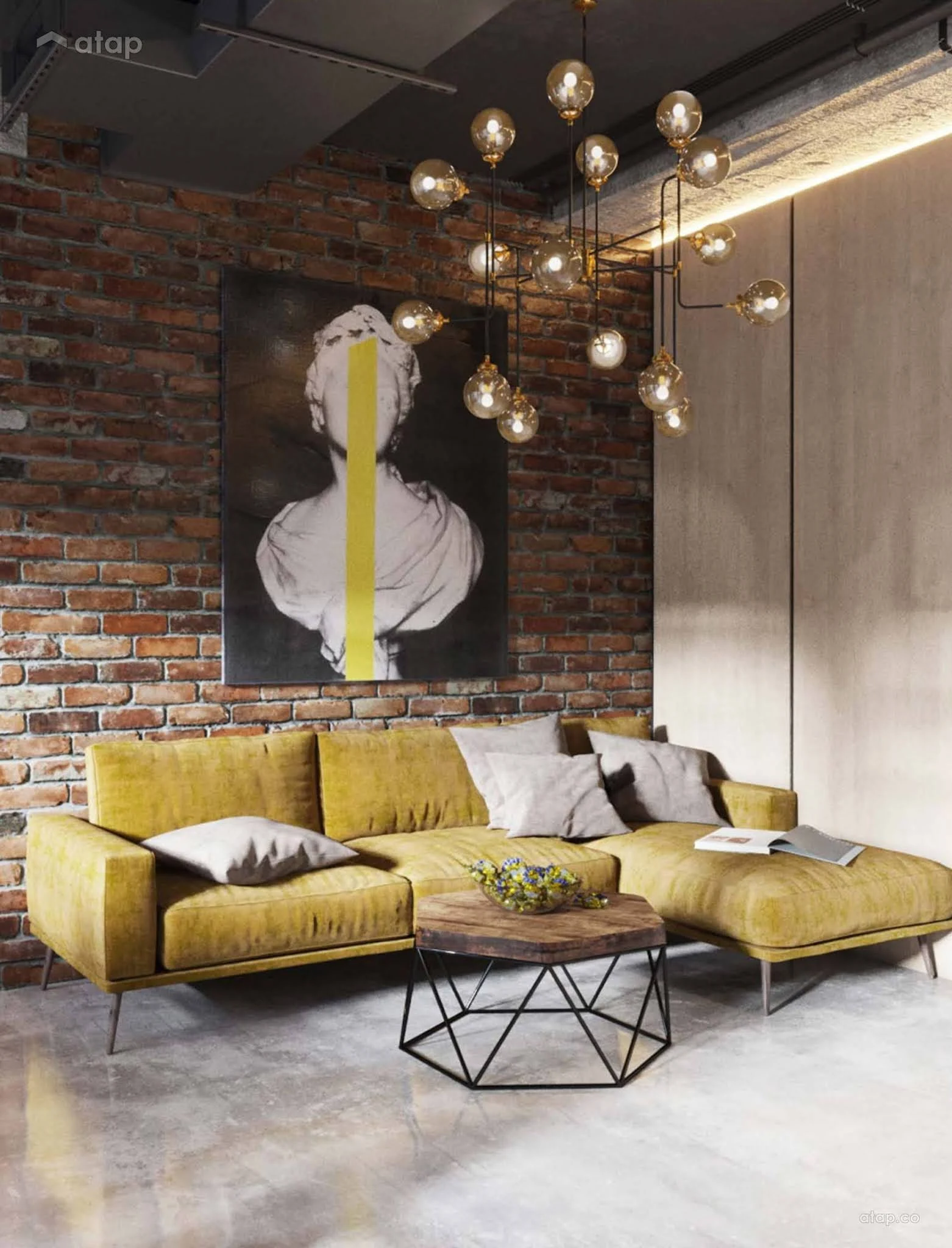 Industrial Living Room apartment design ideas \u0026 photos Malaysia