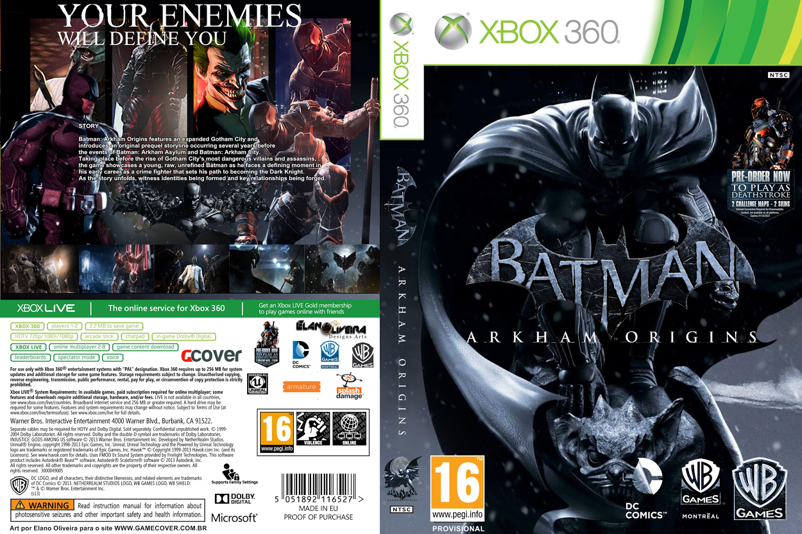 Ultra Capas: Batman Arkham Origins - Xbox 360