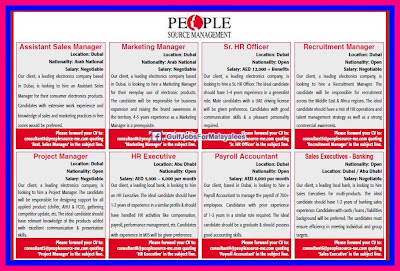 PEOPLE Source Management Dubai Job Vacancies