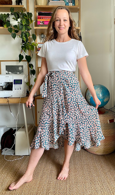 Diary of a Chain Stitcher: Made Label Frankie Wrap Skirt in Floral Viscose Crepe from The Fabric Store